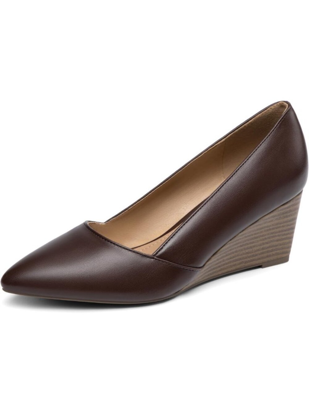 Stylish Women's Closed Toe Low Wedge Heels - Comfortable & Chic Pumps